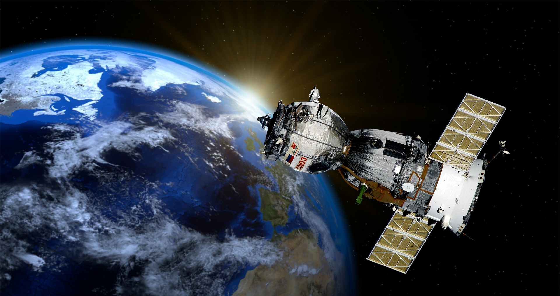 Terra vista do espao com satlite